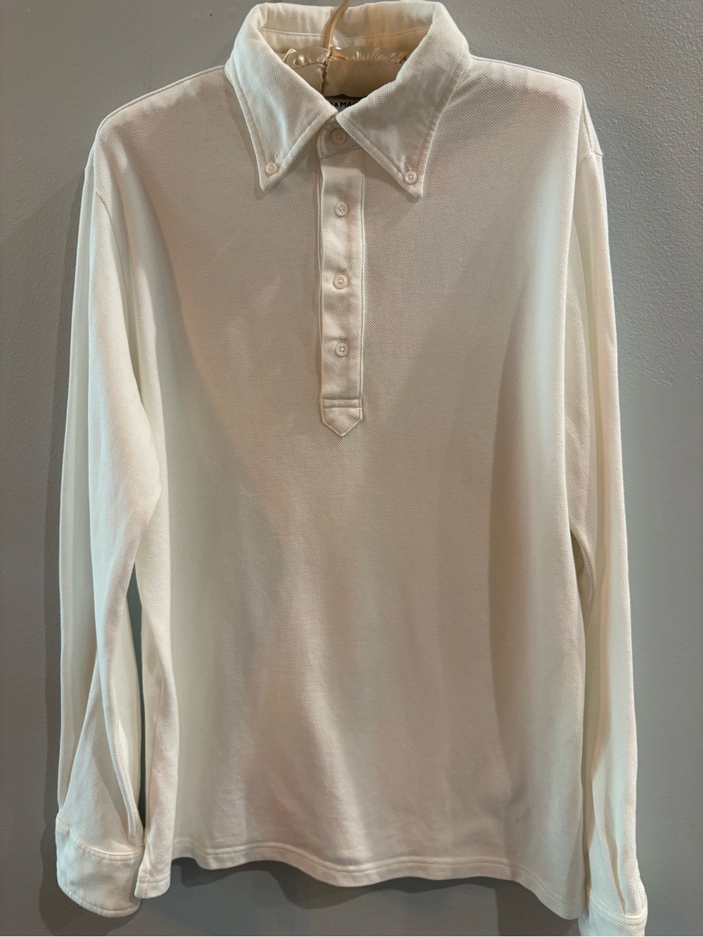 Men's Spier Mackay White Long-Sleeve Polo Shirt Size Medium